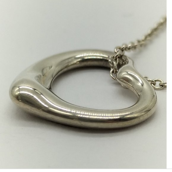 Tiffany and Co. Pendant Necklace Elsa Peretti Open Heart Silver 925 - Picture 7 of 12